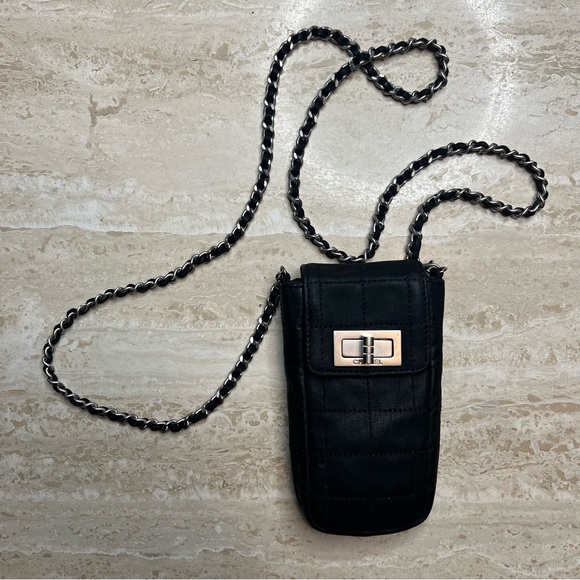 Chanel Black Suede Mini Phone Bag (2000-2002) - Picture 1 of 3